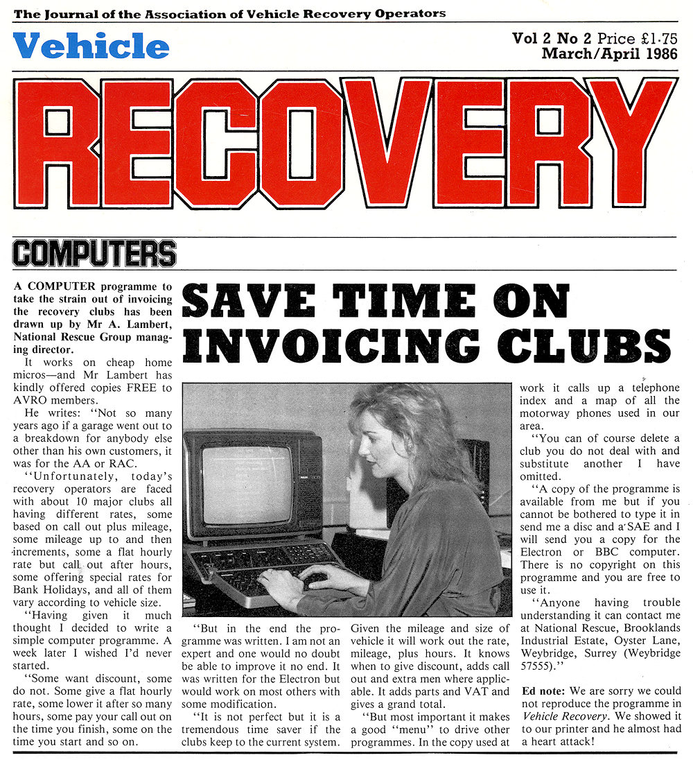 AVRO News article from 1986 discussing control room technology
